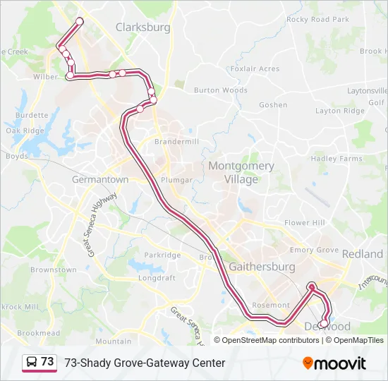 73 Bus Line Map