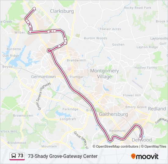 73 Bus Line Map
