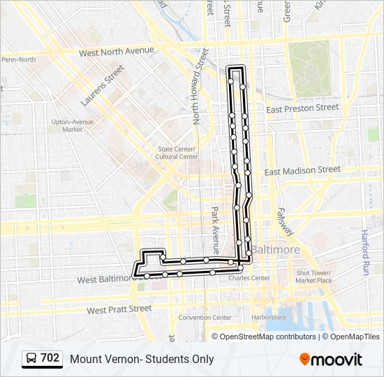 Mapa de 702 de autobús