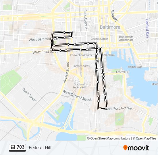 703 bus Line Map