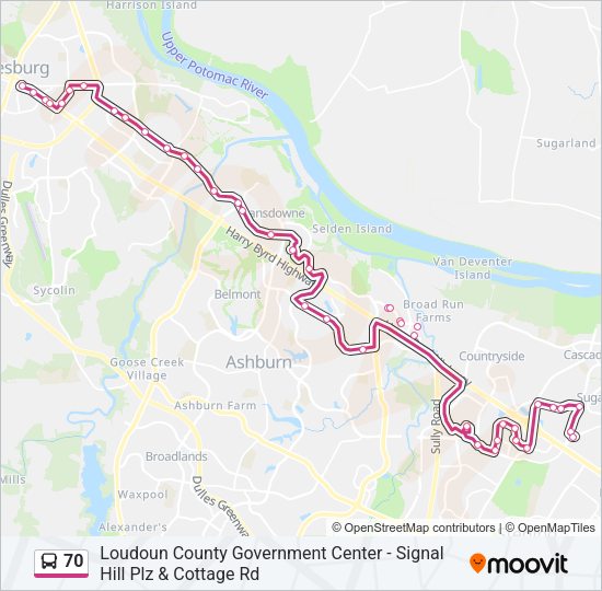 70 Bus Line Map