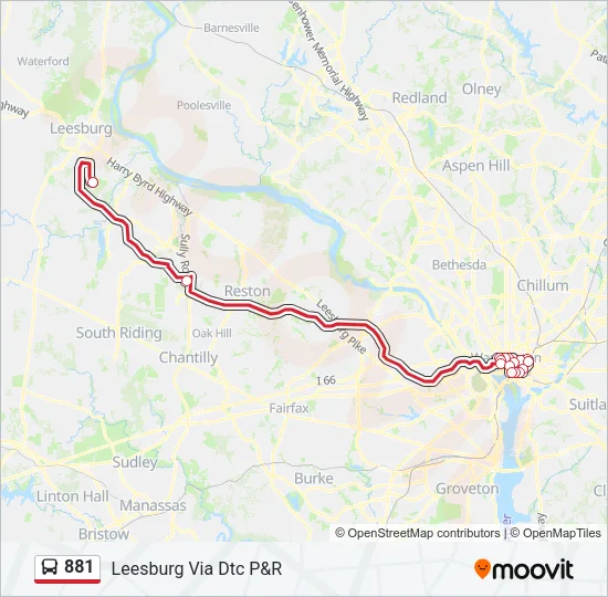 881 Bus Line Map