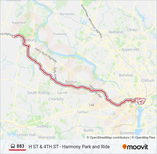 883 Bus Line Map