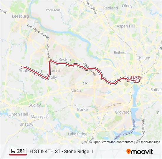 281 Bus Line Map