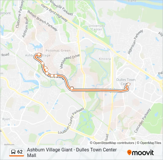 62 Bus Line Map