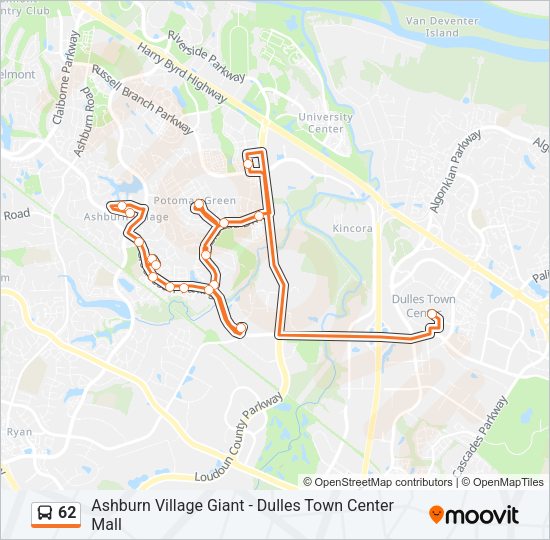 62 Bus Line Map