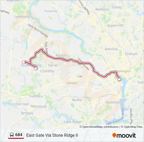 684 Bus Line Map