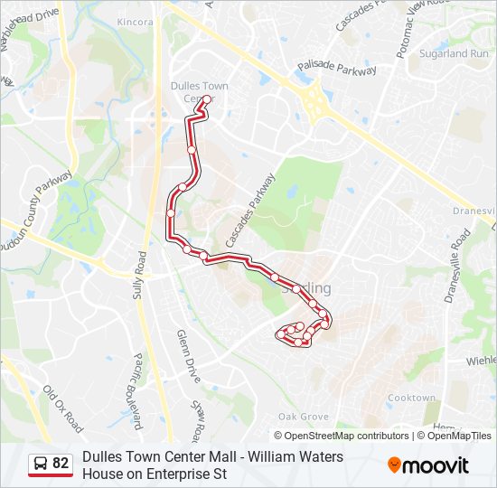 Dulles Town Center Mall Map 82 Route: Schedules, Stops & Maps - Sterling Library/William Waters  (Updated)