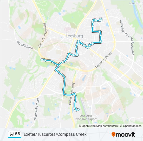 55 Bus Line Map