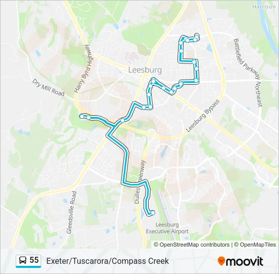 55 Bus Line Map