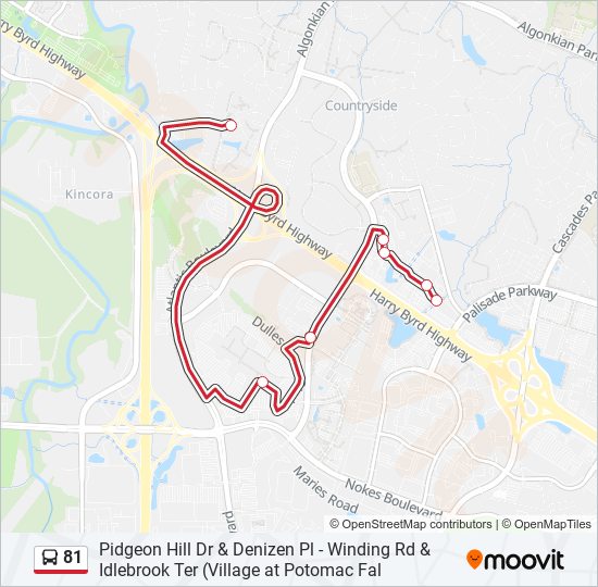 Mapa de 81 de autobús