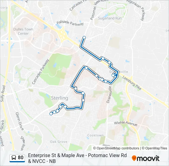 80 Bus Line Map