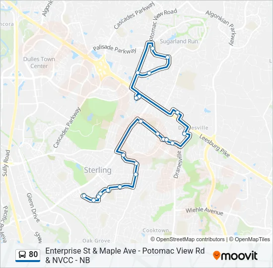 80 Bus Line Map