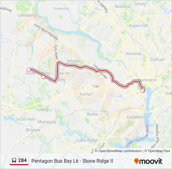 284 Bus Line Map
