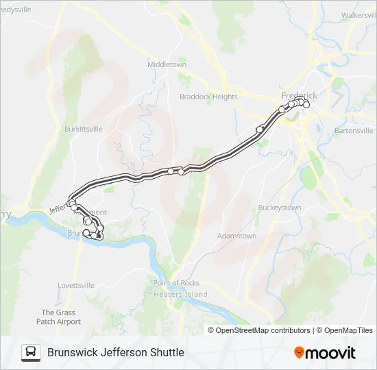 BRUNSWICK JEFFERSON SHUTTLE Bus Line Map