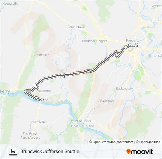 BRUNSWICK JEFFERSON SHUTTLE Bus Line Map