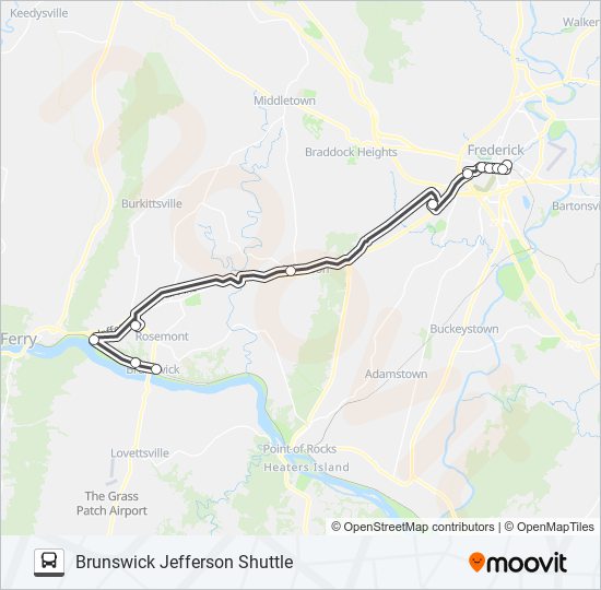 BRUNSWICK JEFFERSON SHUTTLE bus Line Map