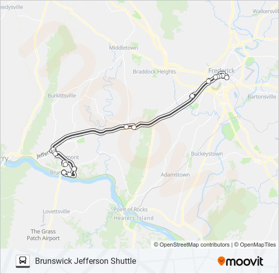 Mapa de BRUNSWICK JEFFERSON SHUTTLE de autobús