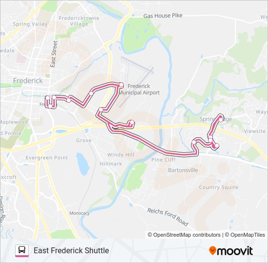 EAST FREDERICK SHUTTLE Bus Line Map