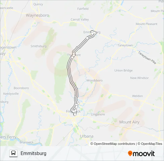 EMMITSBURG THURMONT SHUTTLE Bus Line Map