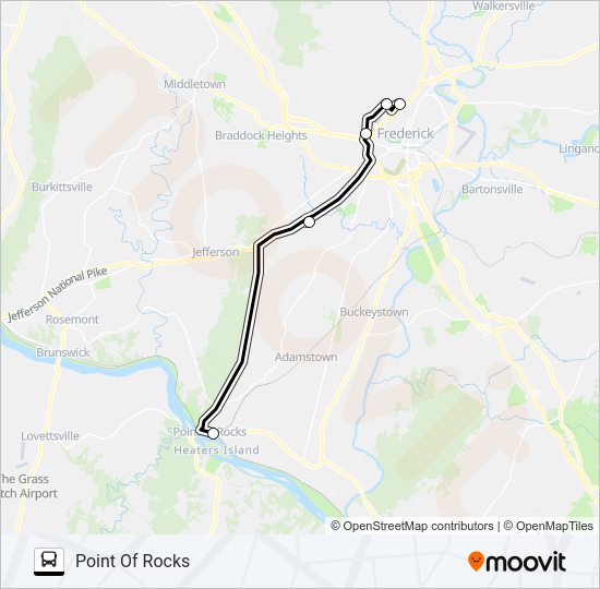 POINT OF ROCKS MEET-THE-MARC SHUTTLE Bus Line Map