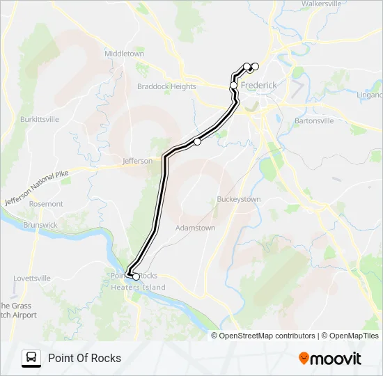 POINT OF ROCKS MEET-THE-MARC SHUTTLE Bus Line Map
