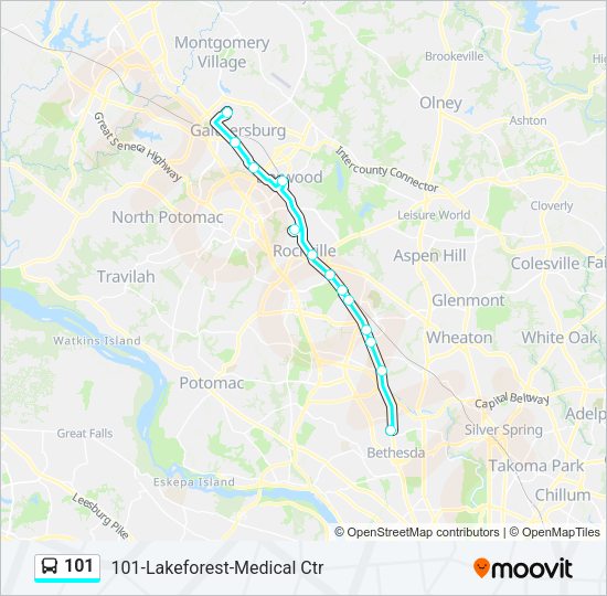 101 Bus Line Map