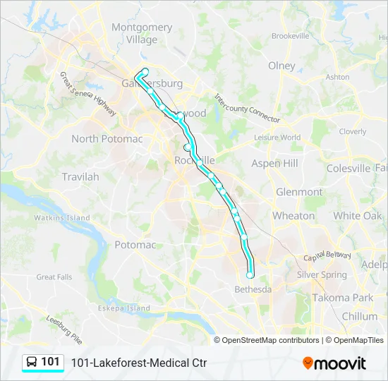 101 Bus Line Map
