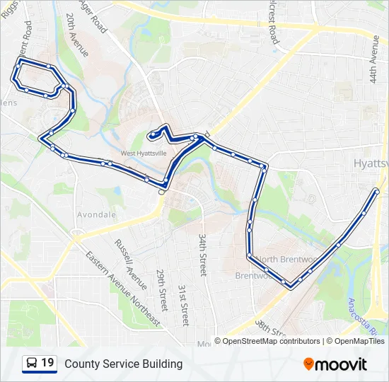 19 Bus Line Map