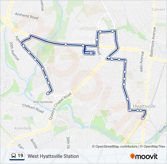 19 Bus Line Map