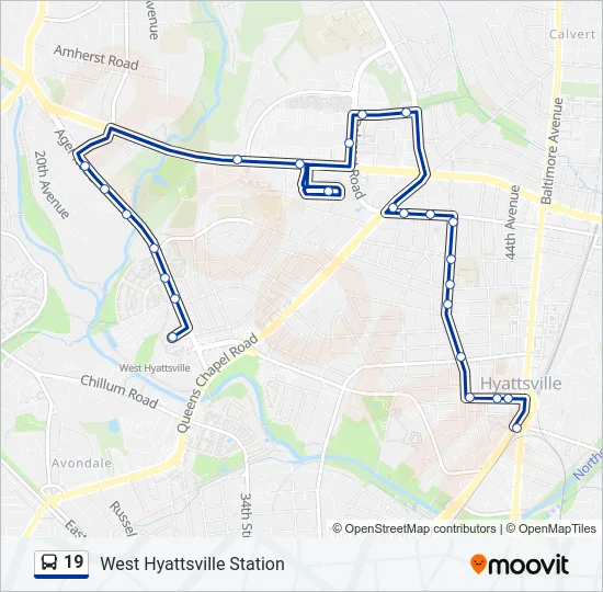 19 Bus Line Map