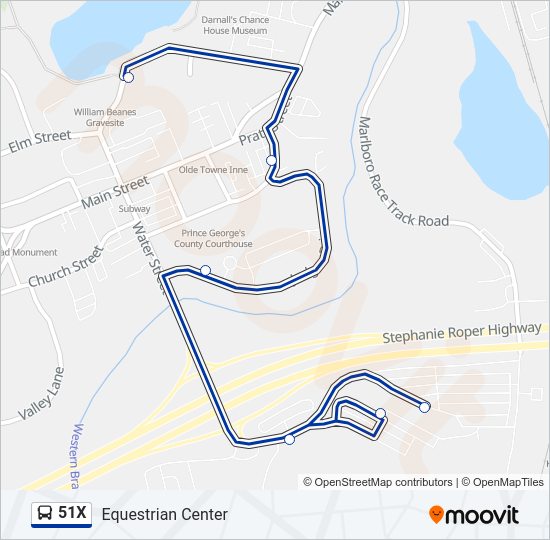 51X Bus Line Map