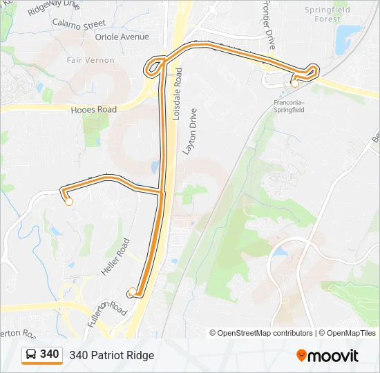 340 Bus Line Map