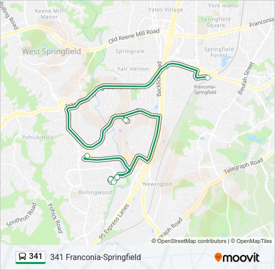 341 Bus Line Map