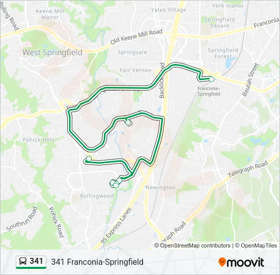 341 Bus Line Map