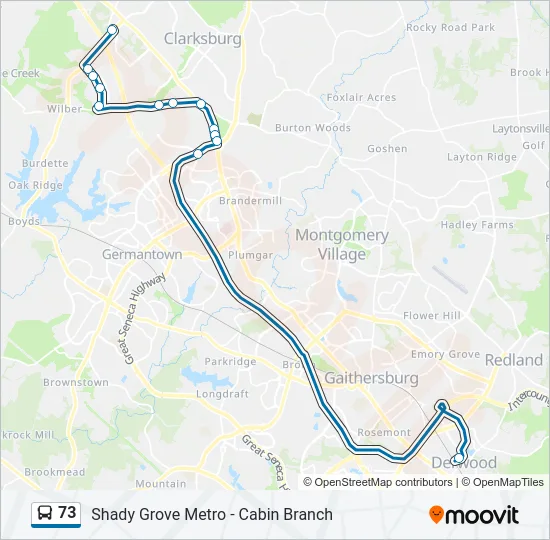 73 Bus Line Map