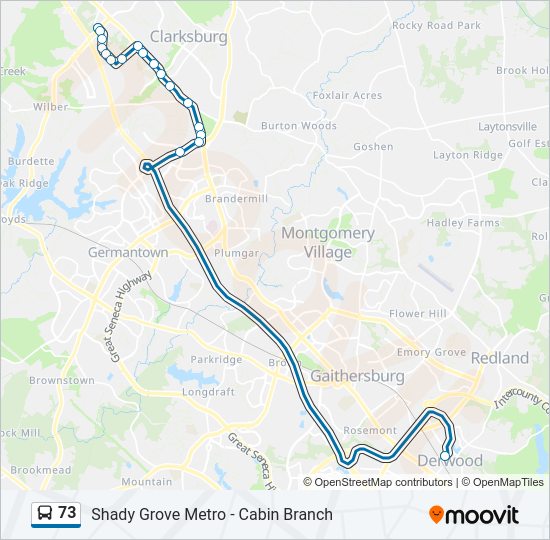 73 Bus Line Map