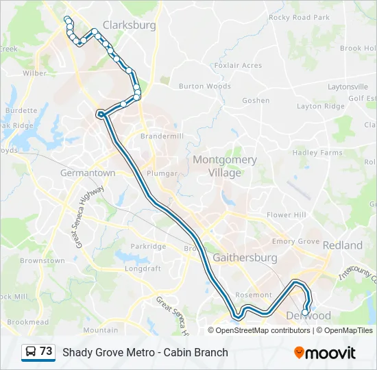 73 Bus Line Map