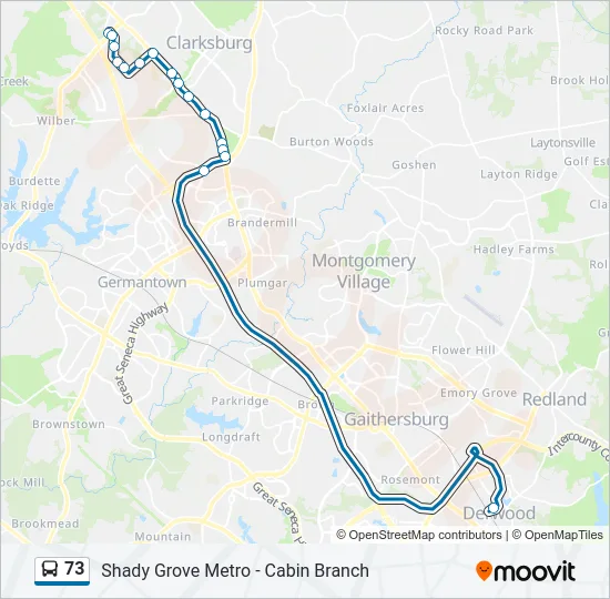 73 Bus Line Map