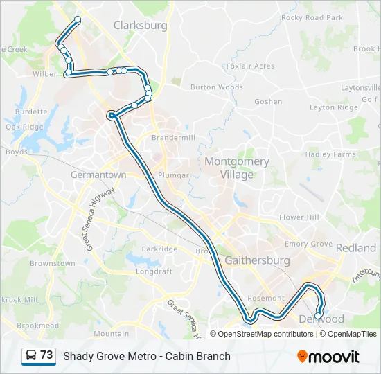 73 Bus Line Map