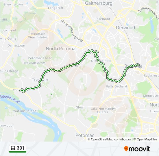 301 Bus Line Map
