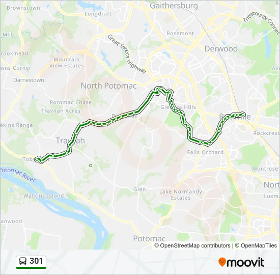 301 Bus Line Map