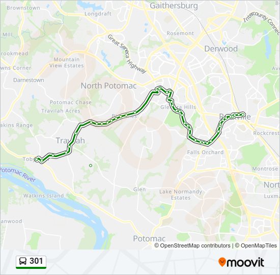 301 Bus Line Map