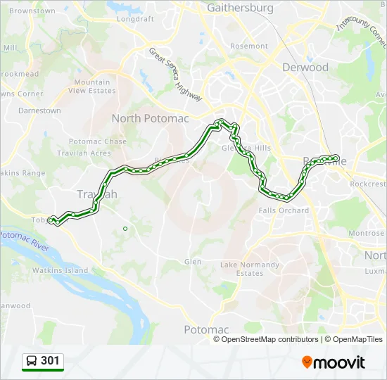 301 Bus Line Map