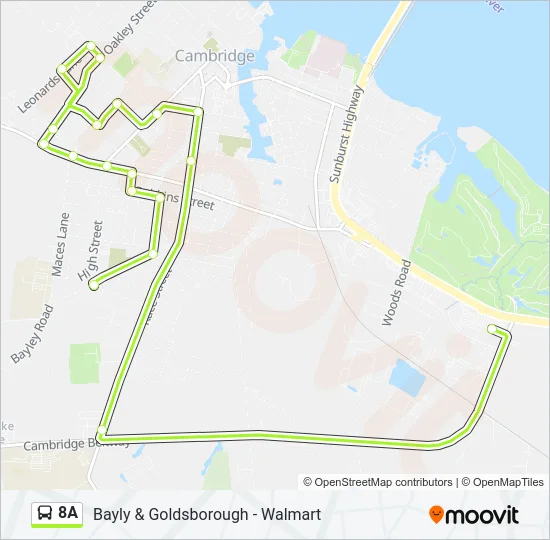8A Bus Line Map