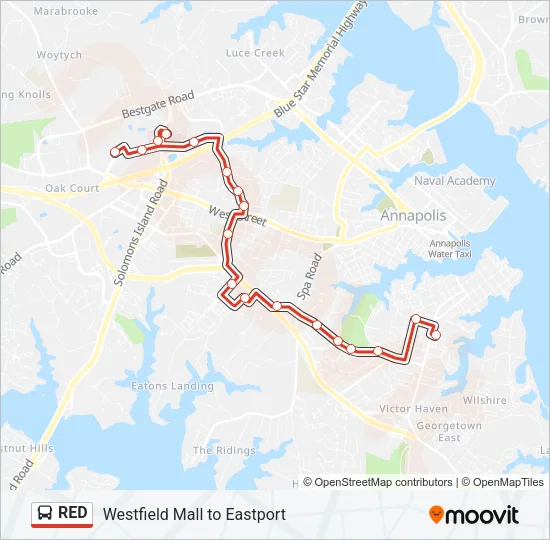 RED Bus Line Map