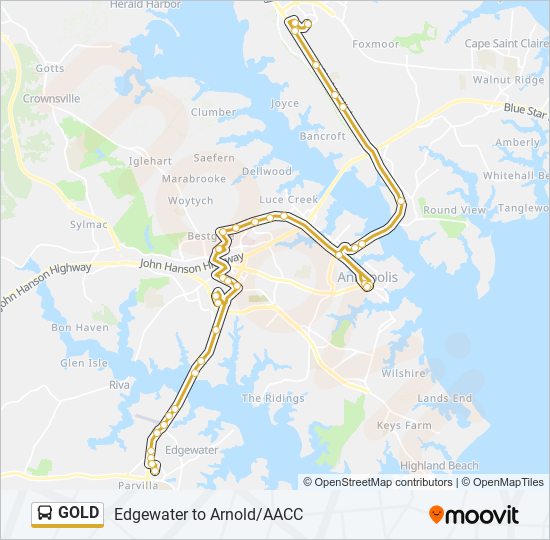 GOLD bus Line Map