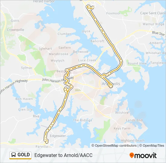 GOLD Bus Line Map