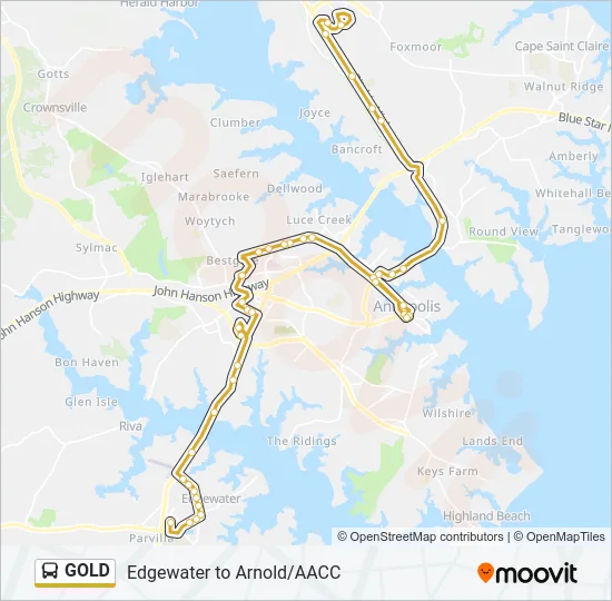GOLD Bus Line Map
