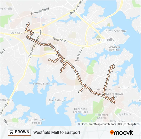 BROWN Bus Line Map